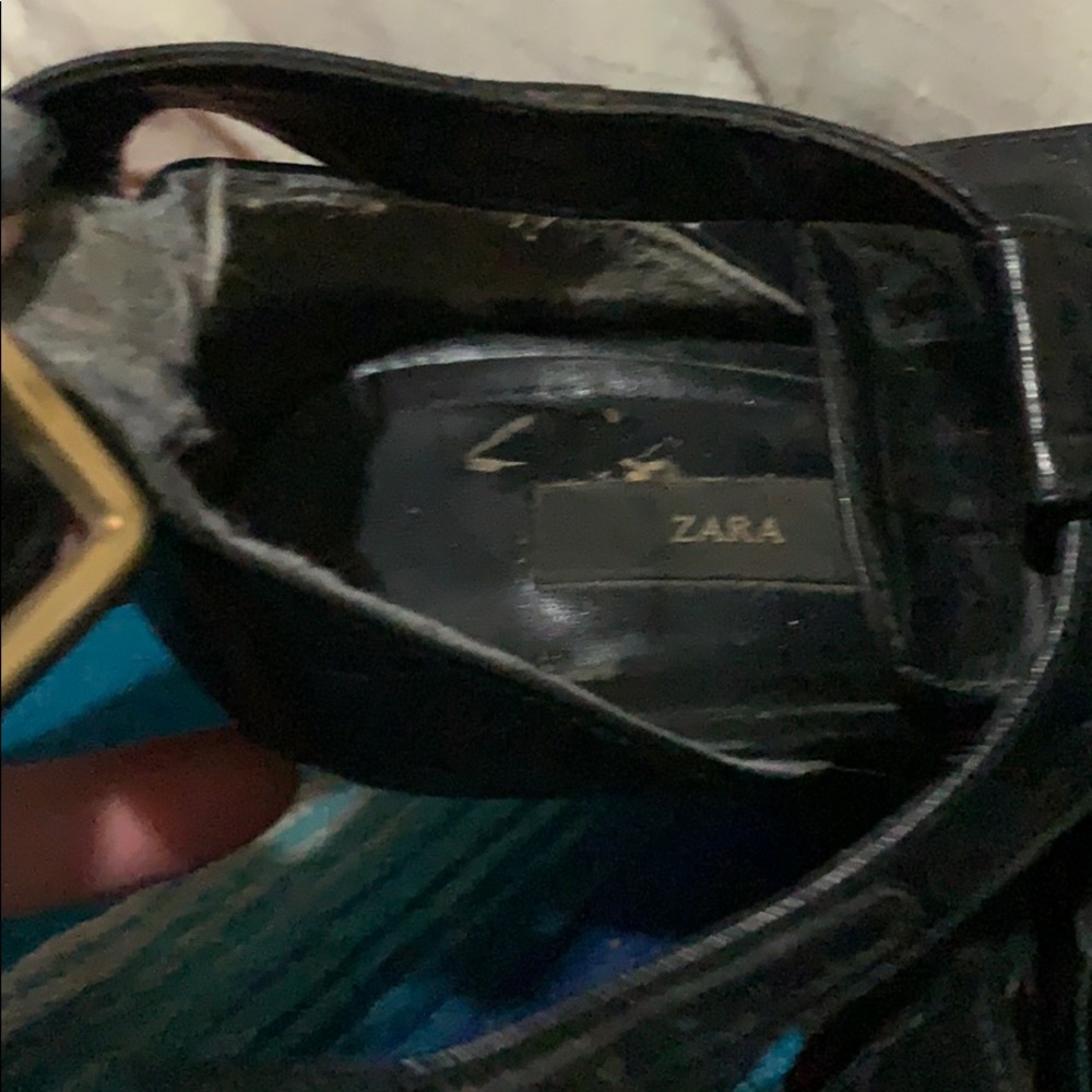 Zara Embossed Leather Heeled Sandals - Picture 5 of 8